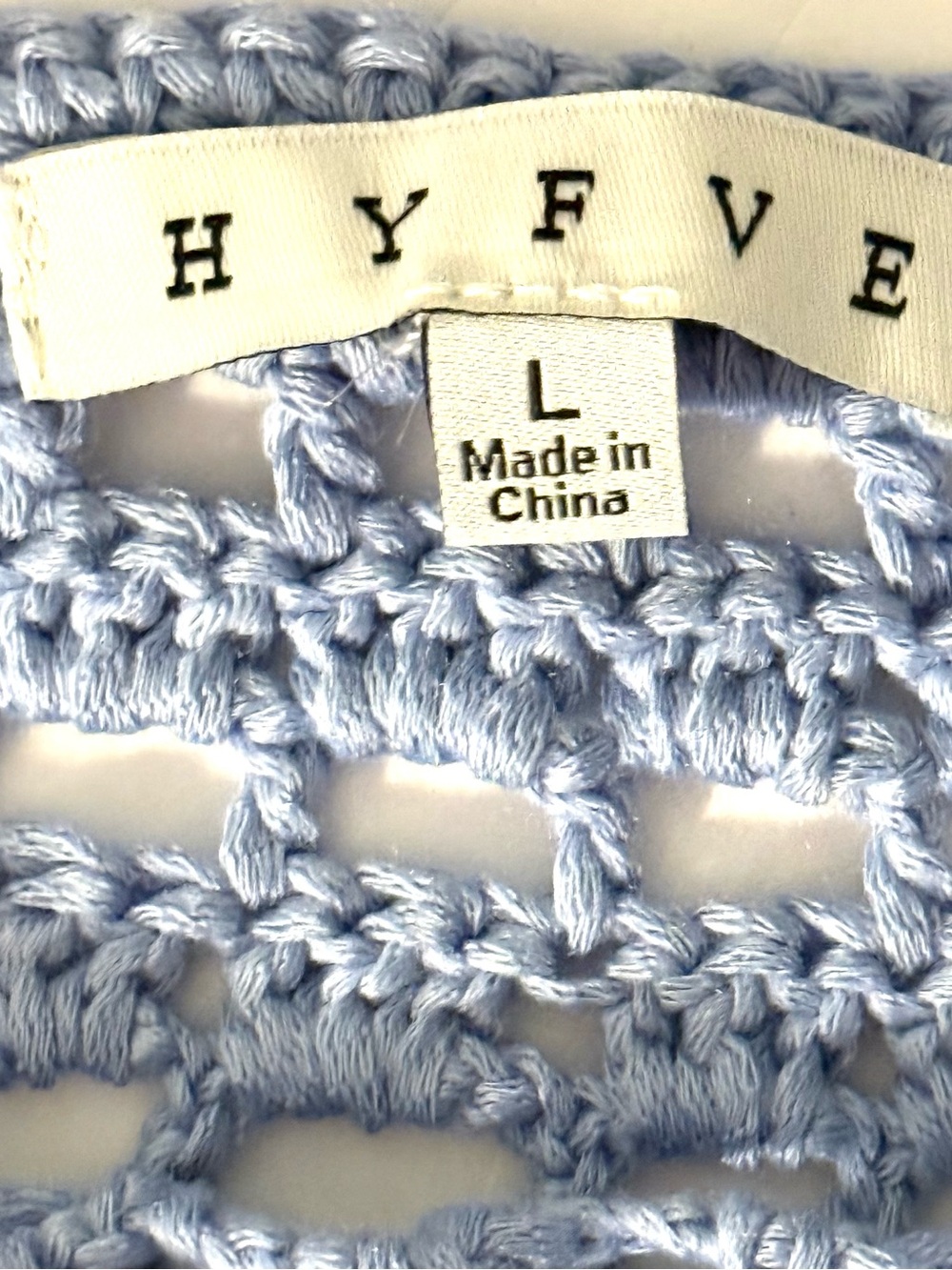 HYFVE Light Periwinkle Blue Crochet Fringe Strapless Dress or Skirt - Picture 5 of 8